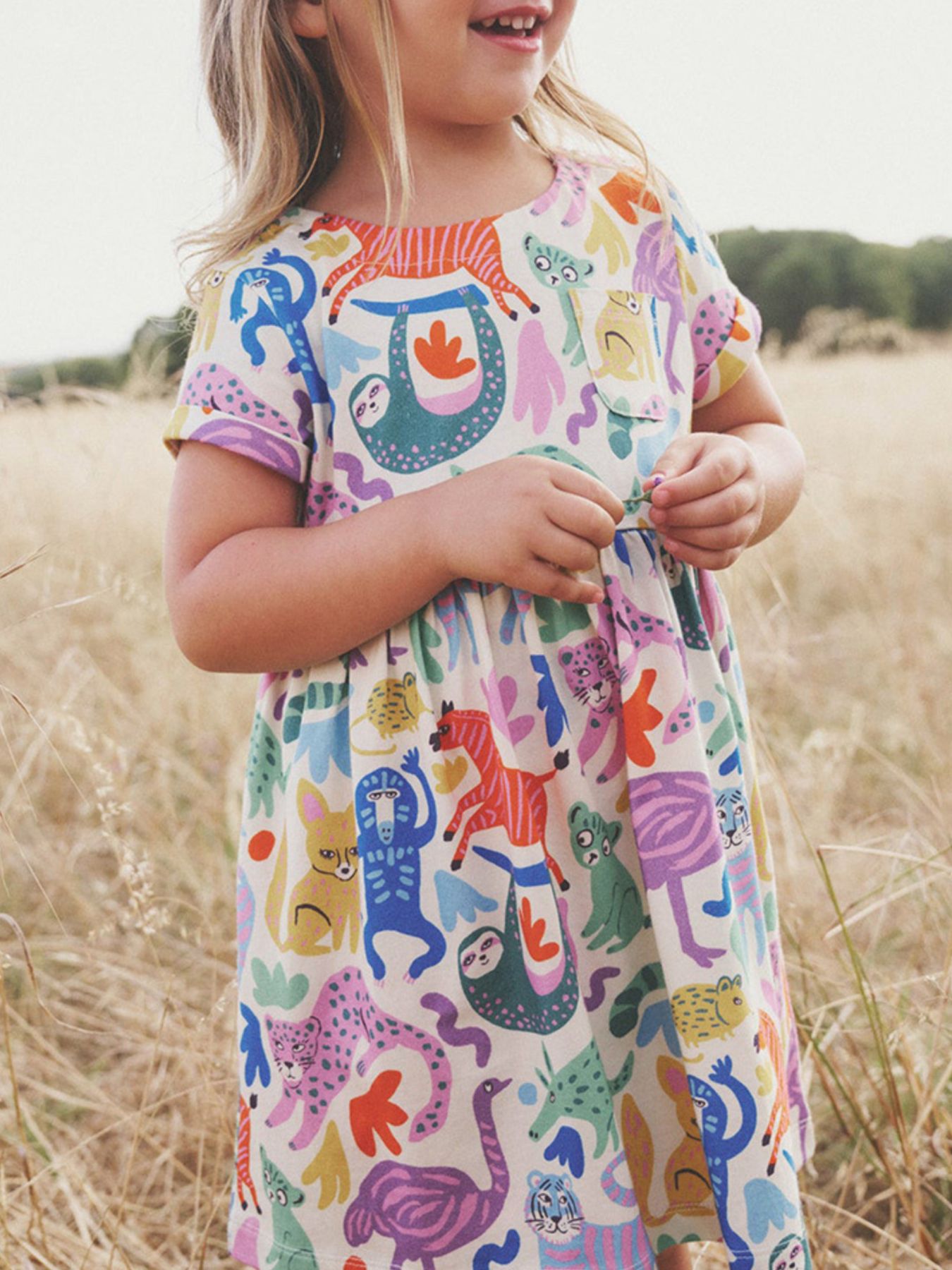 Children's Animal Print Short Sleeve Dress