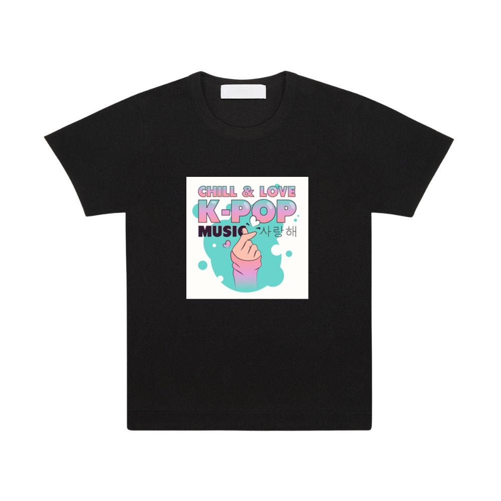 Chill & Love K-Pop Music with Finger Heart T-Shirts