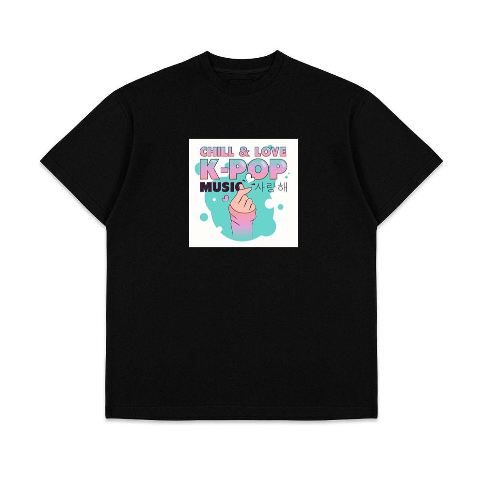 Chill & Love K-Pop Music with Finger Heart T-Shirts