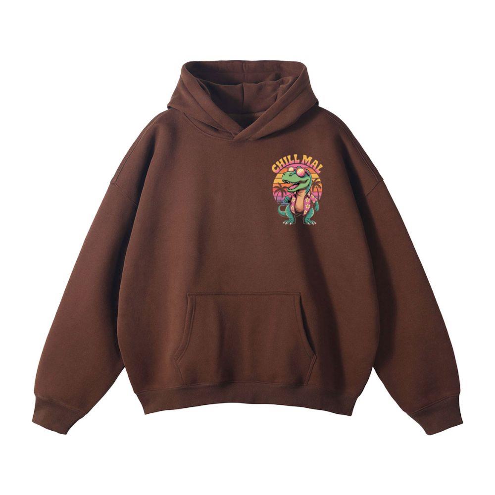 Chillimal Relaxing Dinosaur Retro Design for Beach and Summer Mood Hoodie - Image 2