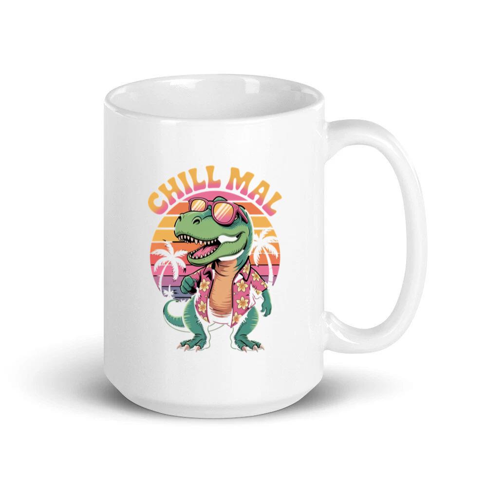 Chillimal Relaxing Dinosaur Retro Design for Beach and Summer Mood Mug