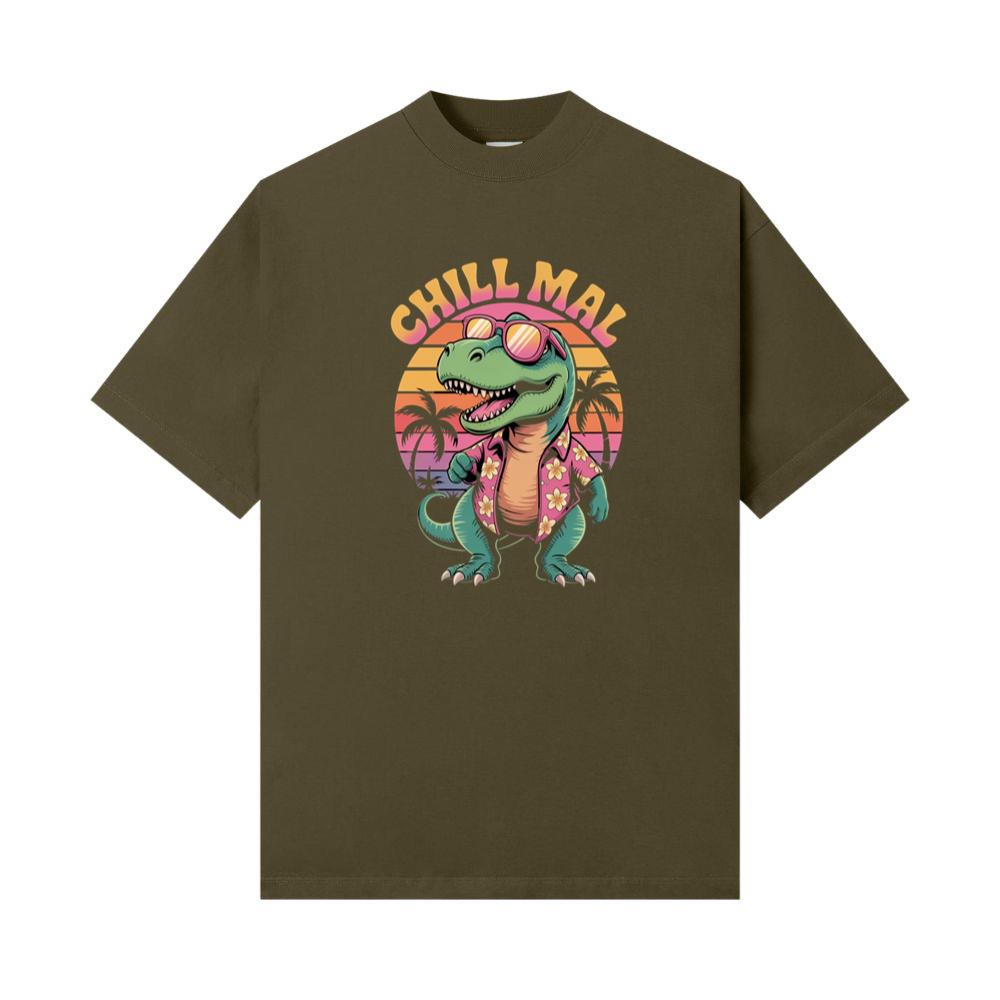Chillimal Relaxing Dinosaur Retro Design for Beach and Summer Mood T-Shirt - Image 2