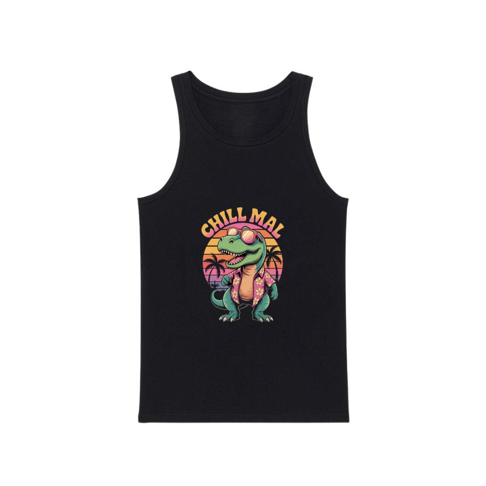 Chillimal Relaxing Dinosaur Retro Design for Beach and Summer Mood TankTop Men