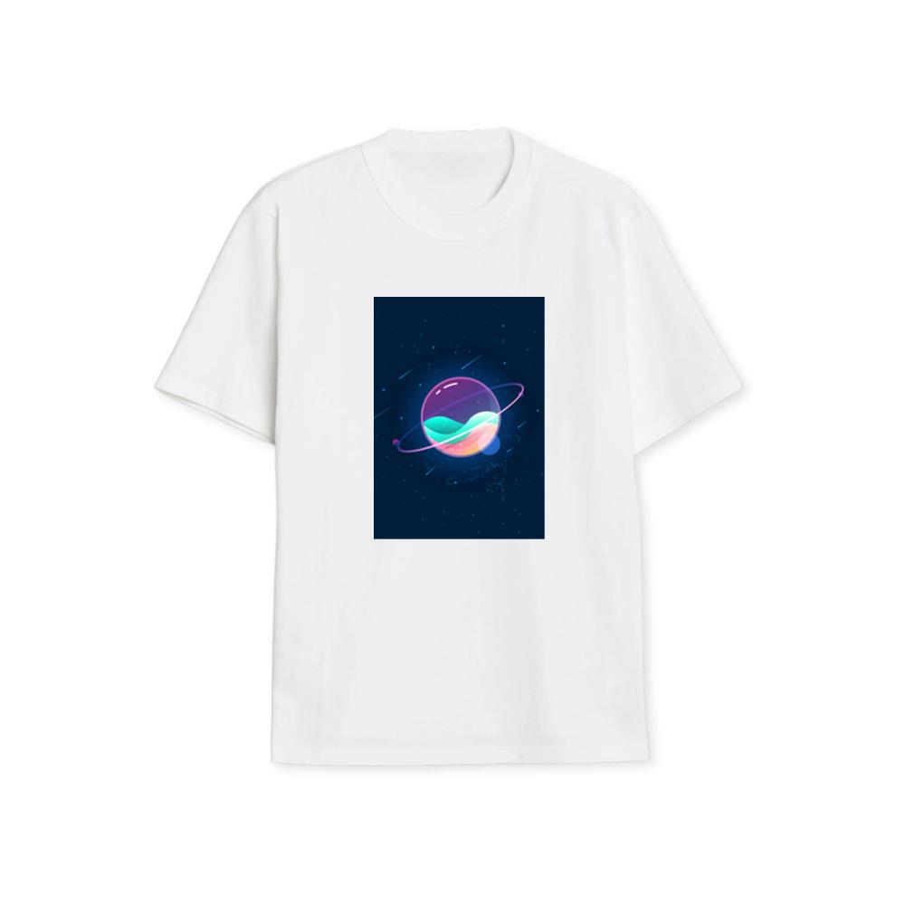 Chromatic Gradient Sphere with Orbital Luminescence T-Shirts