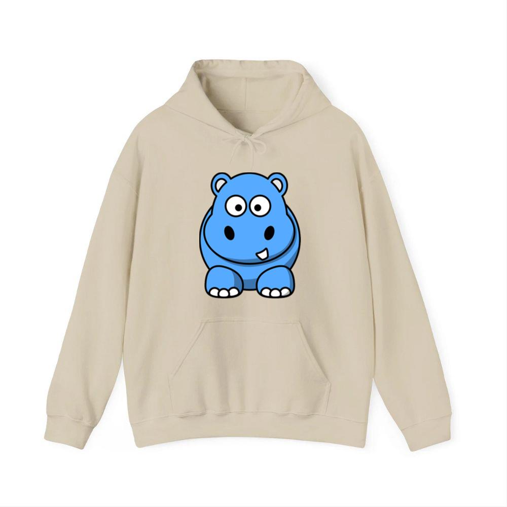 Chubby Blue Hippo Character Hoodies
