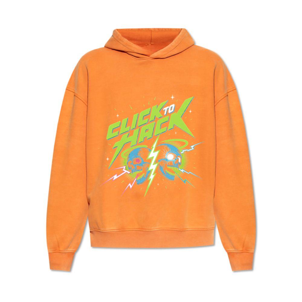 Click to Hack Skull Cyberpunk Neon Design Hoodies