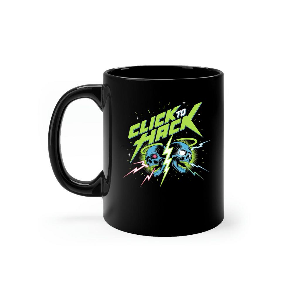 Click to Hack Skull Cyberpunk Neon Design Mug