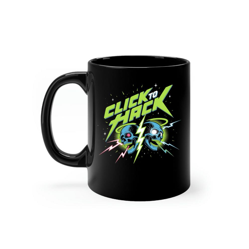 Click to Hack Skull Cyberpunk Neon Design Mug