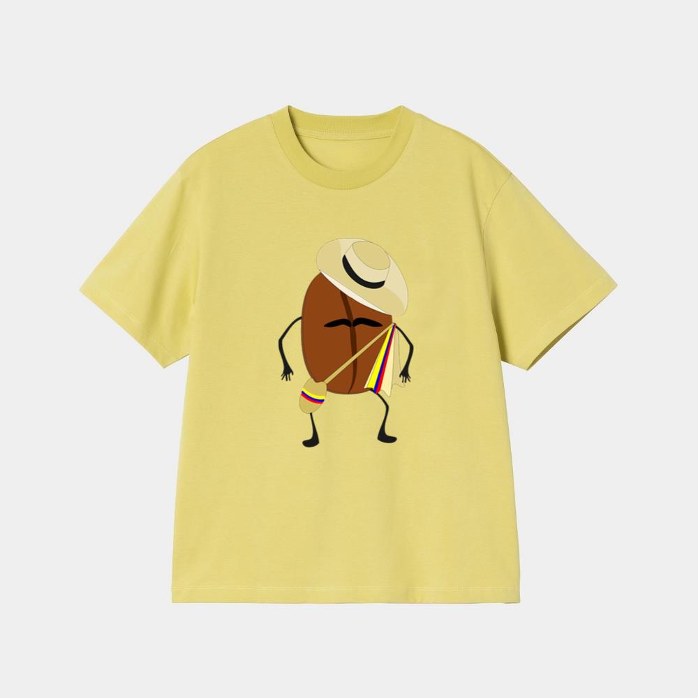 Coffee Bean Wearing Straw Hat T-Shirt - Image 3