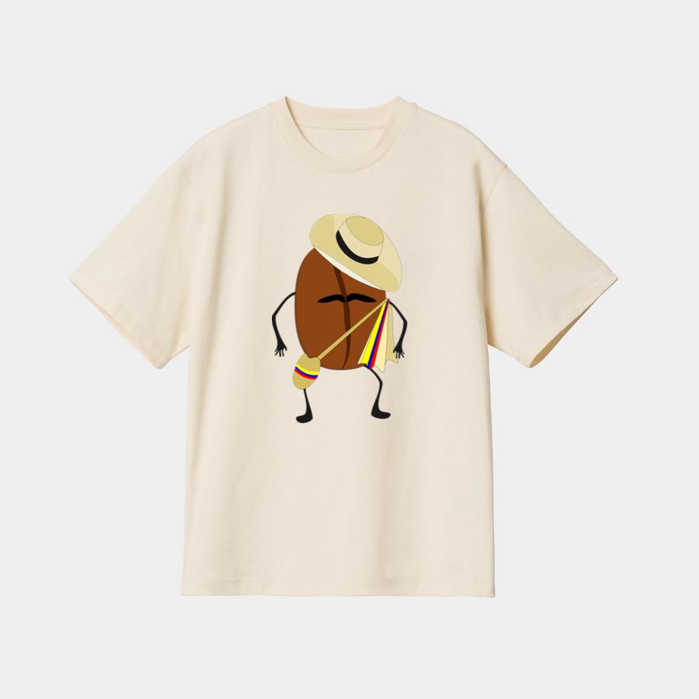 Coffee Bean Wearing Straw Hat T-Shirt - Image 4