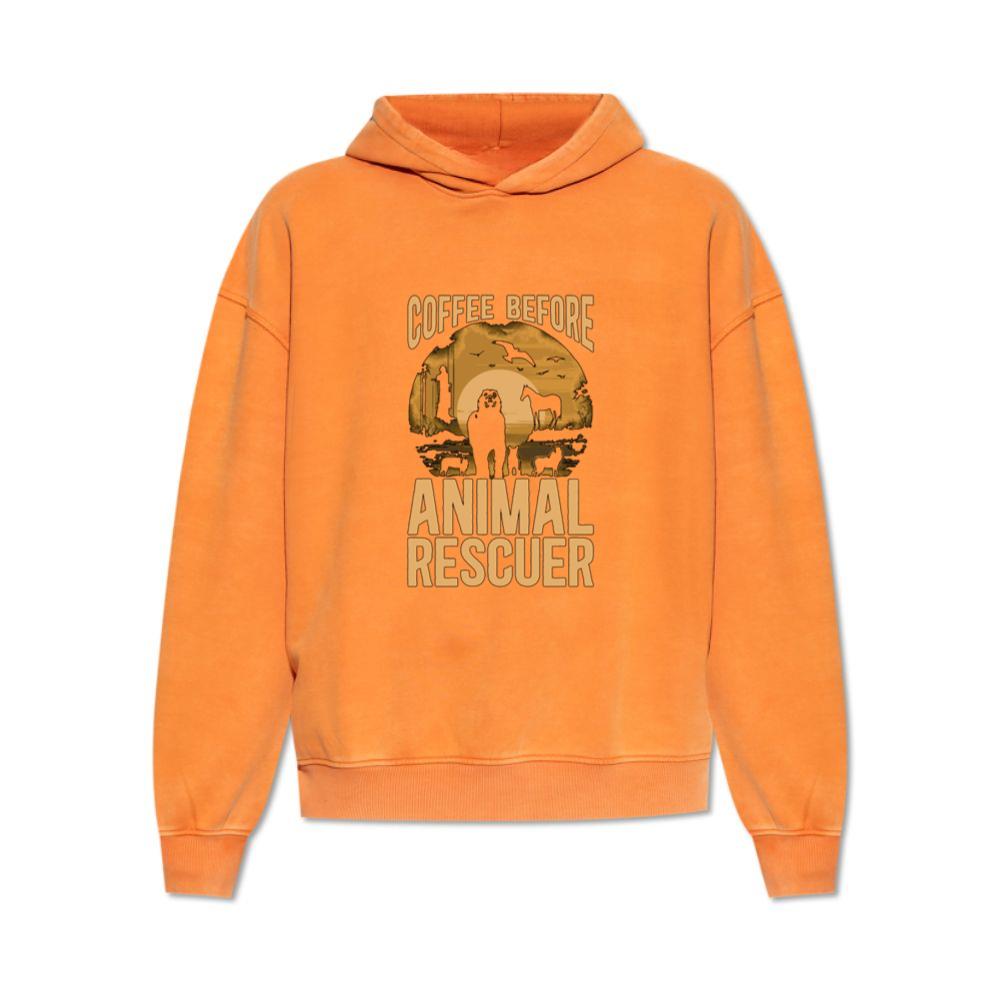 Coffee Before Animal Rescue Funny Dog Cat Lover Gift Hoodie