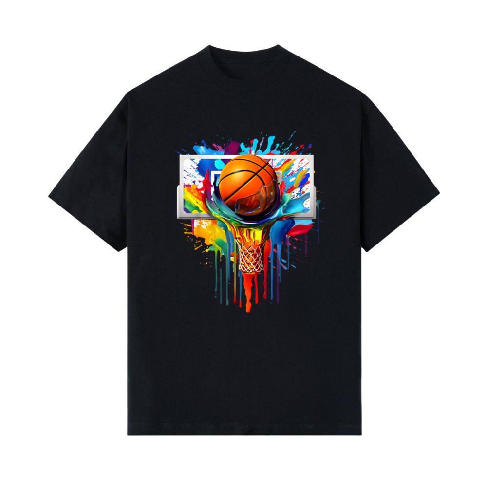 Colorful Basketball Tie Dye Color Splash Hoop Net Slam Dunk T-Shirt