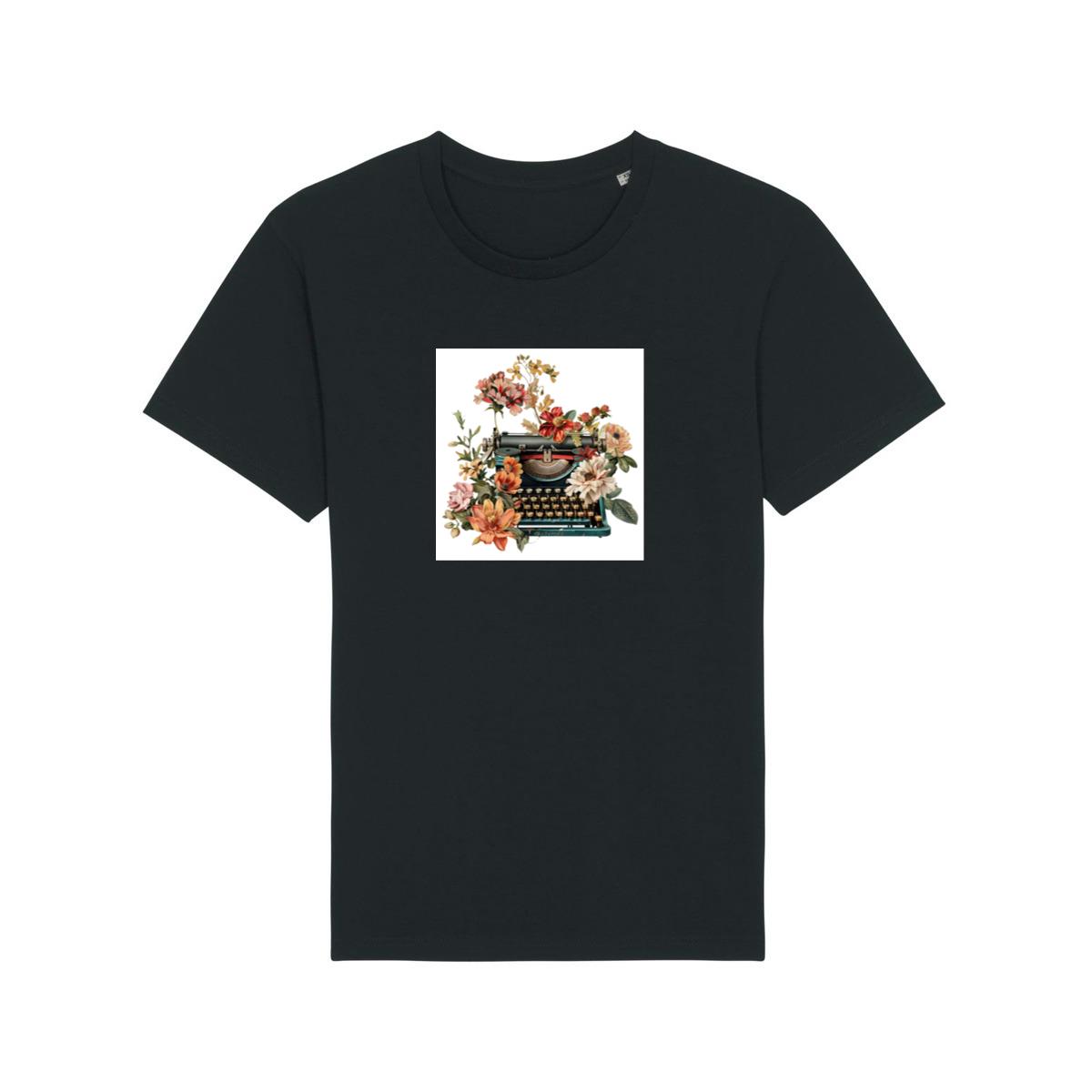 Colorful Blooms on Vintage Typewriter T-Shirts