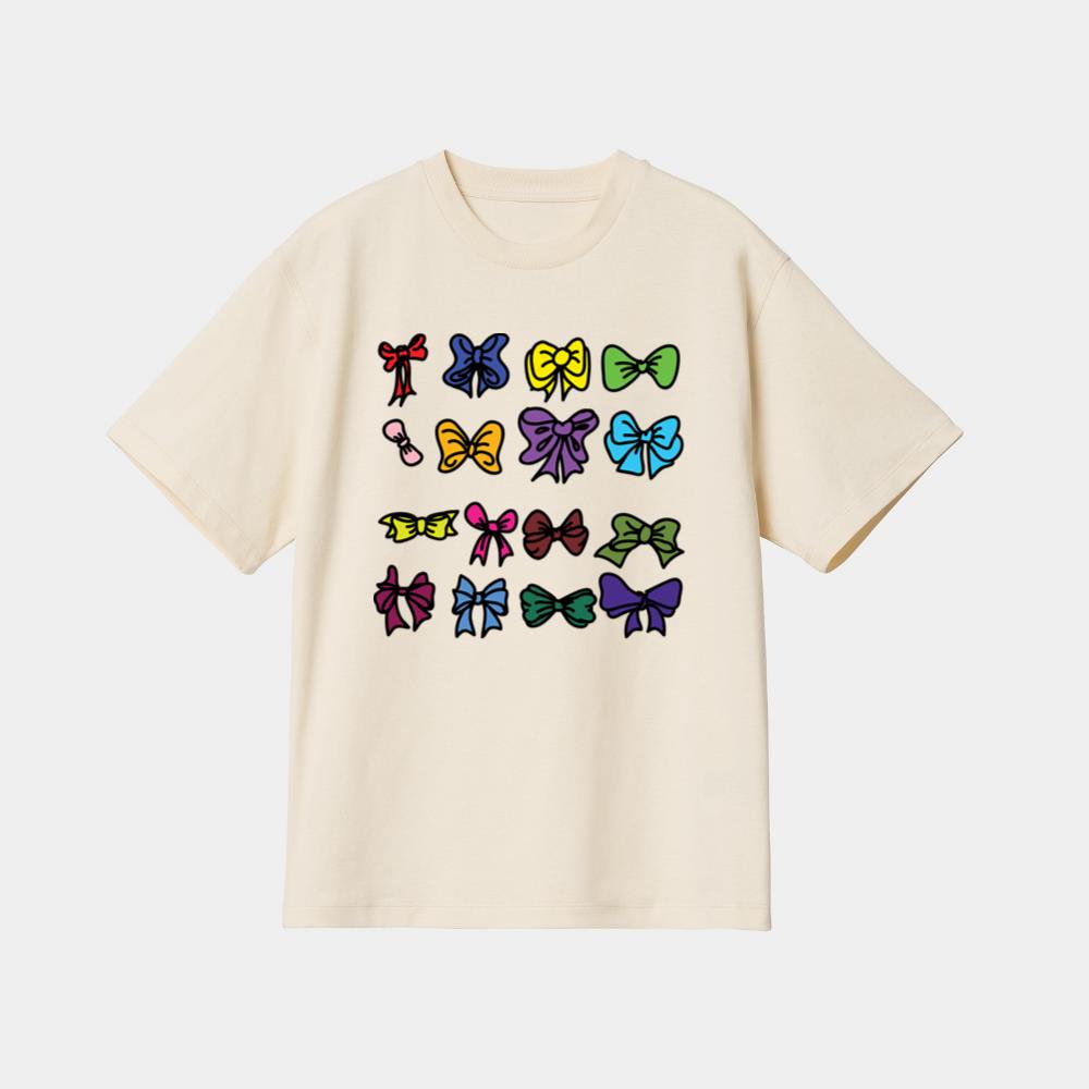 Colorful Cartoon Bows Collection T-Shirt - Image 4