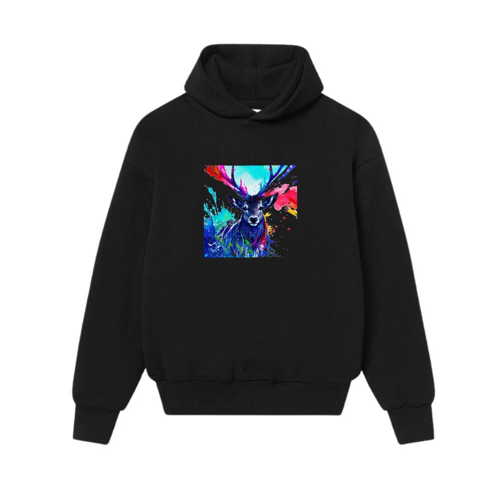 Colorful Deer Water Art Hoodies