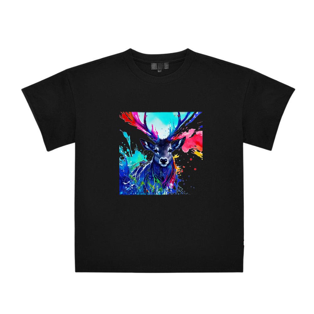 Colorful Deer Water Art T-Shirts