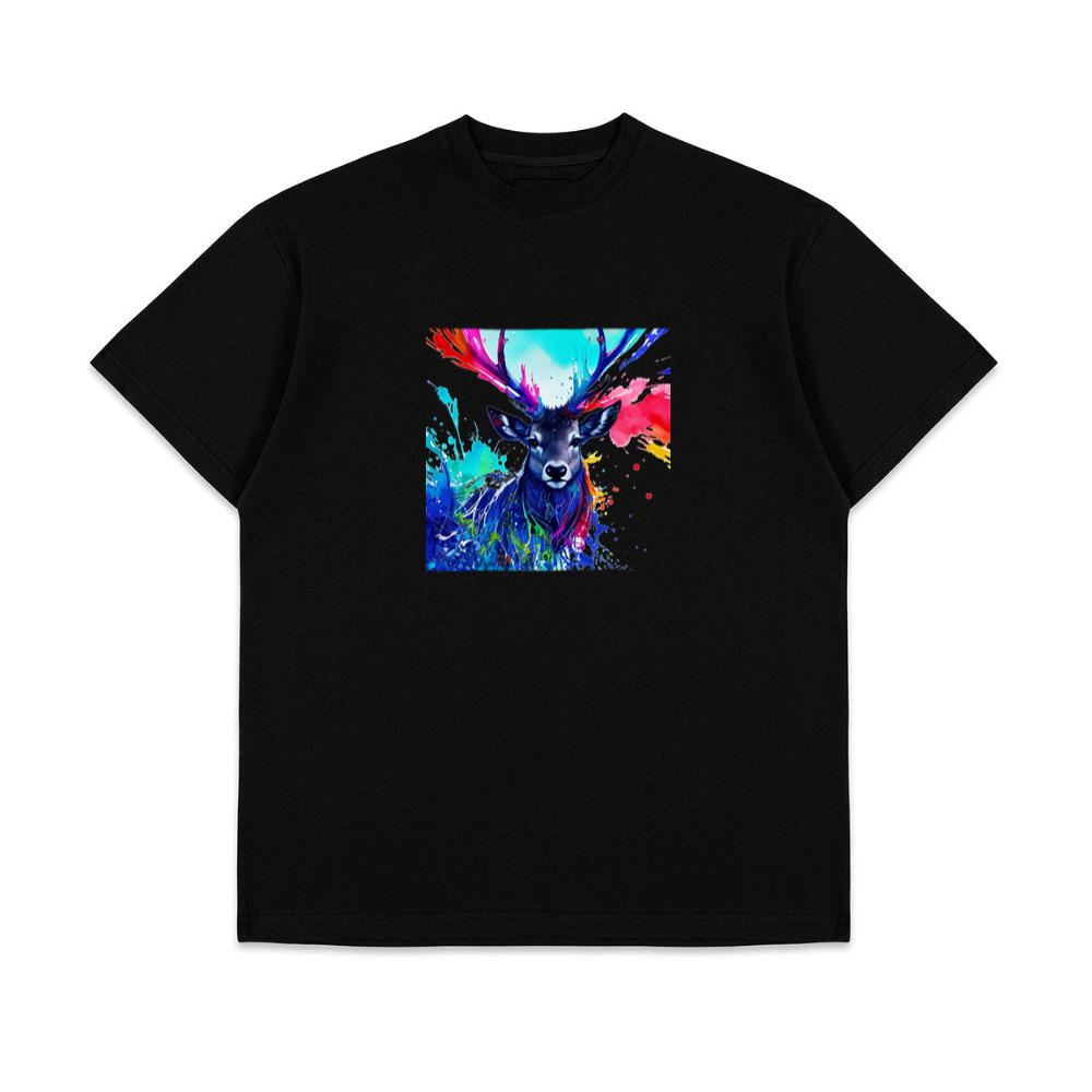 Colorful Deer Water Art T-Shirts
