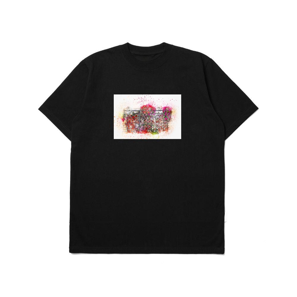 Colorful Flowers on a Balcony Railing TShirts Yomigold