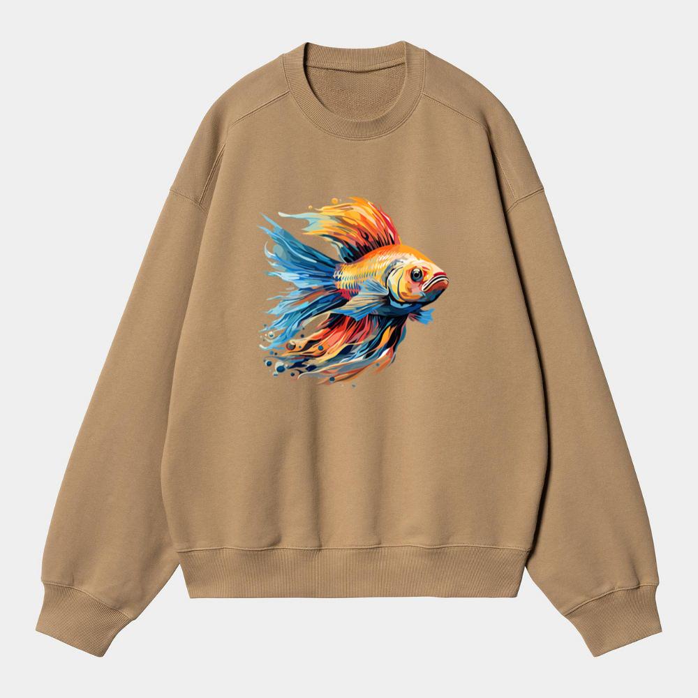 Colorful Flowing Cartoon Fish Sweatshirt