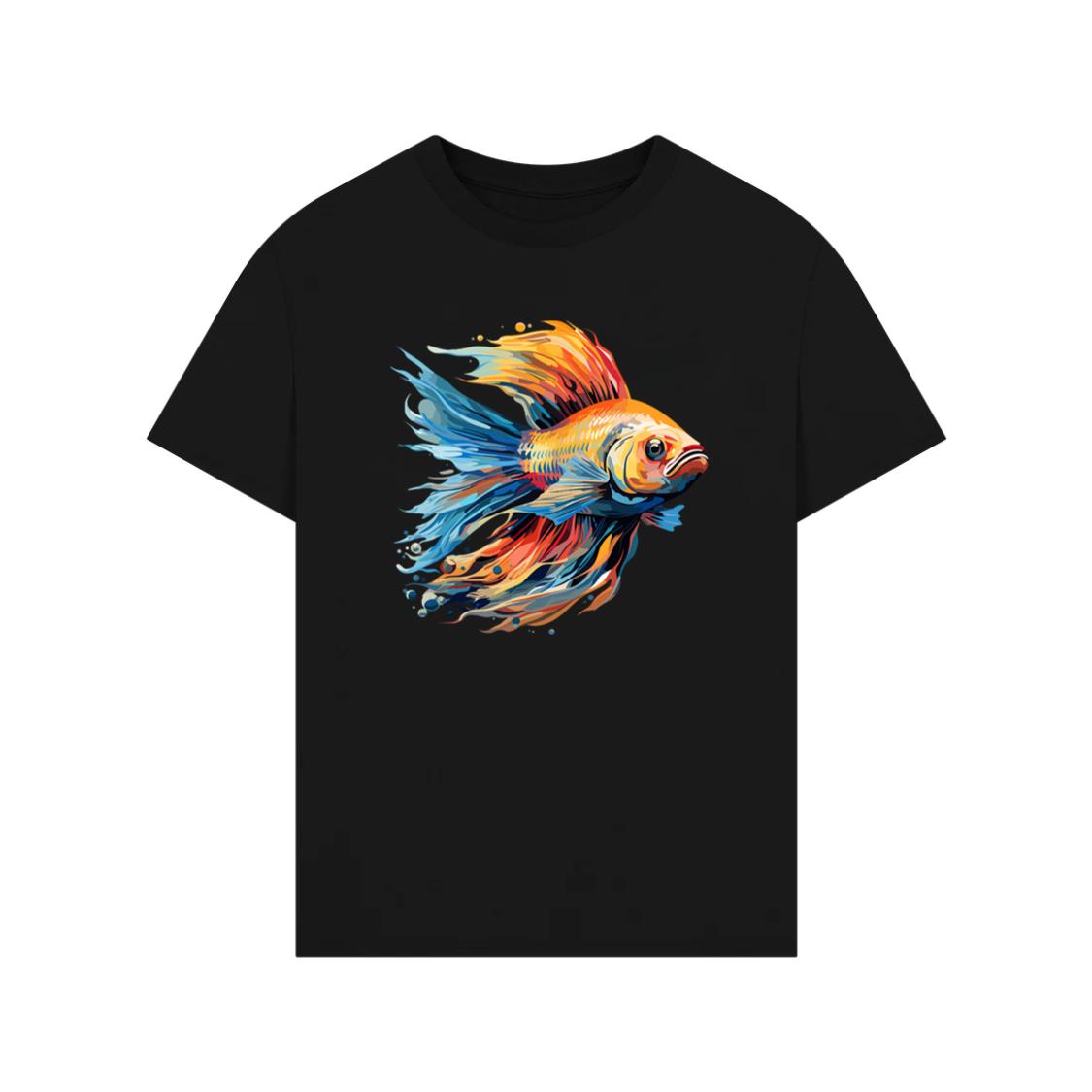 Colorful Flowing Cartoon Fish T-Shirt