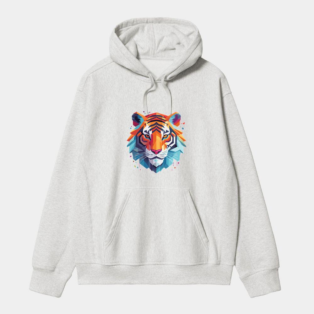 Colorful Geometric Tiger Face Hoodie