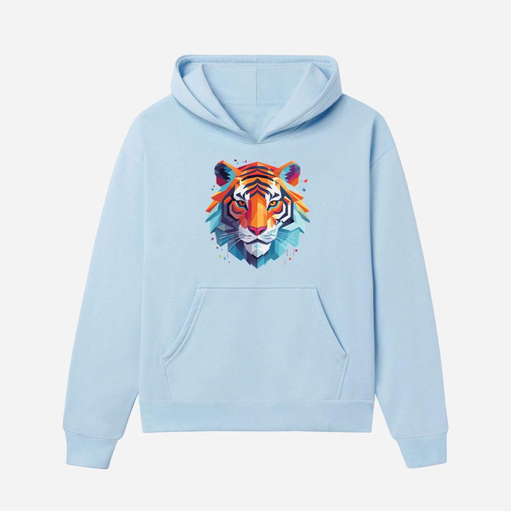 Colorful Geometric Tiger Face Hoodies