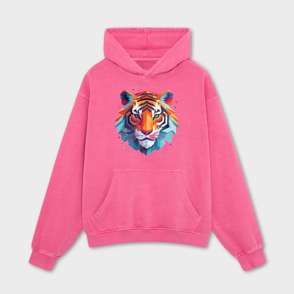 Colorful Geometric Tiger Face Hoodies