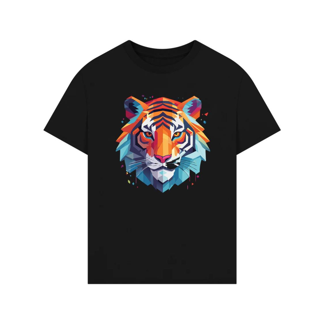 Colorful Geometric Tiger Face T-Shirt