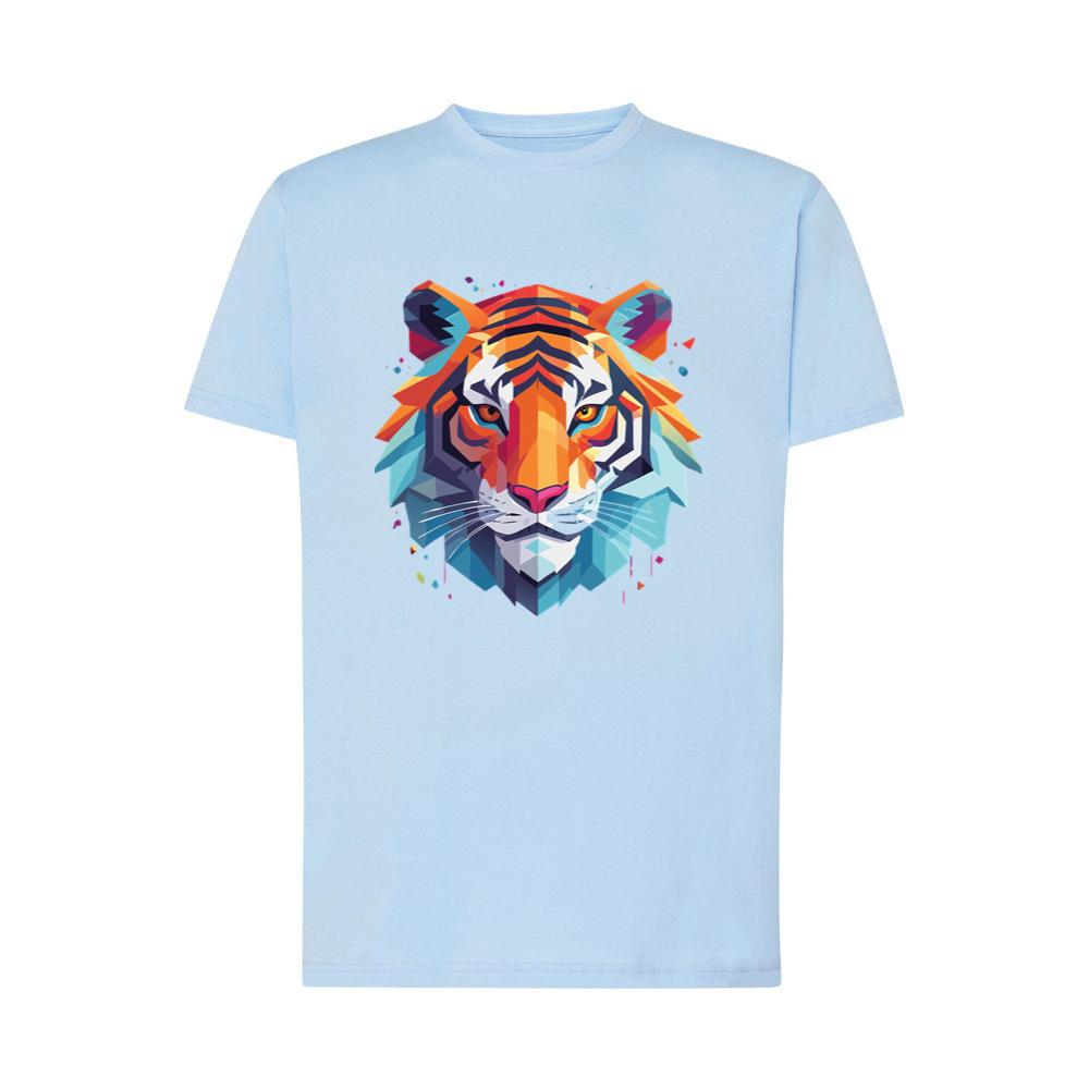 Colorful Geometric Tiger Face T-Shirts