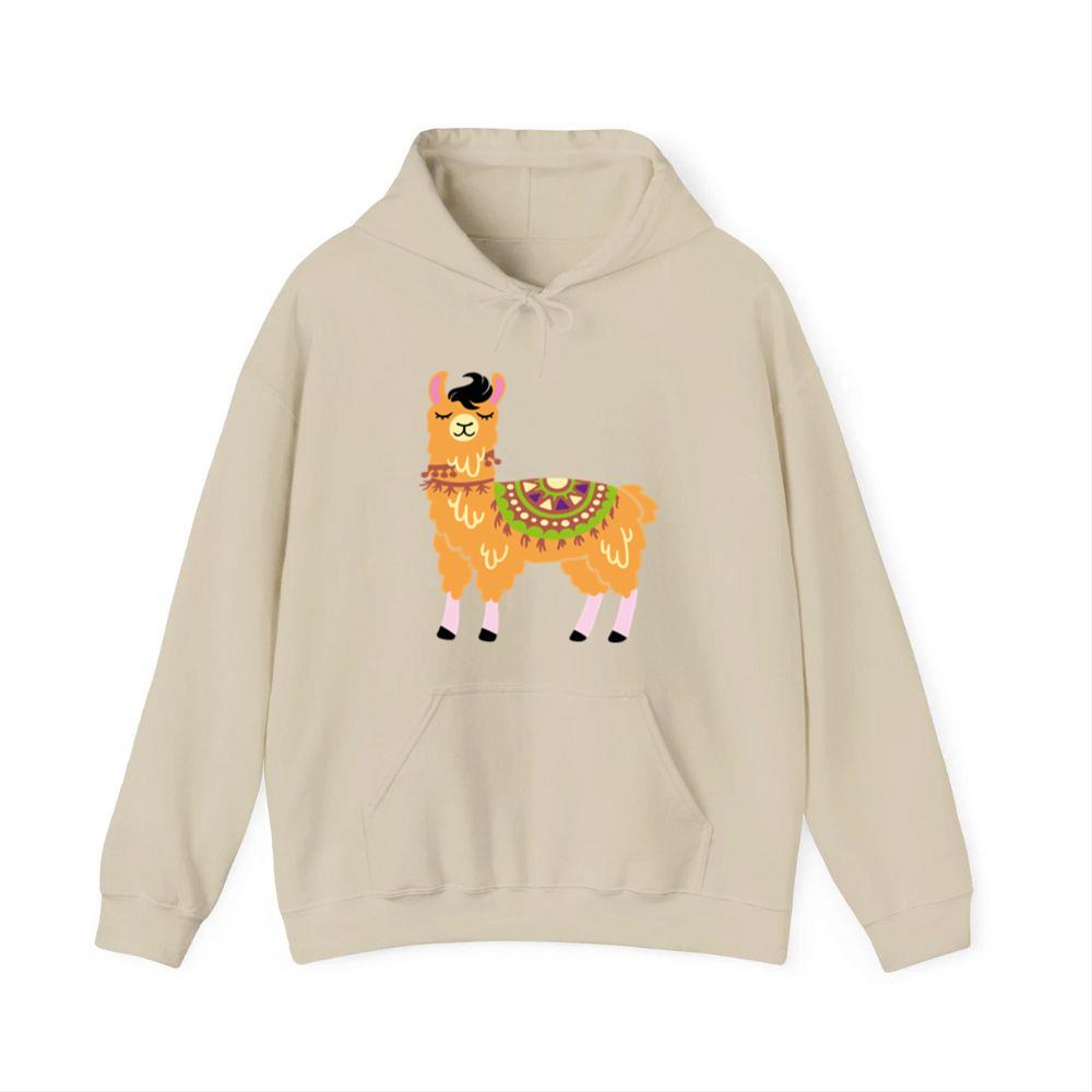 Colorful Llama Standing Still Hoodies