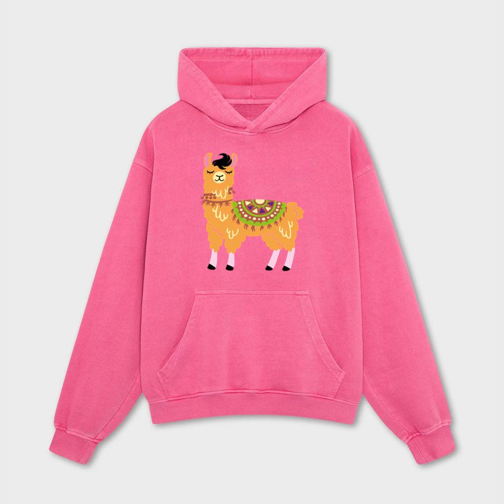 Colorful Llama Standing Still Hoodies