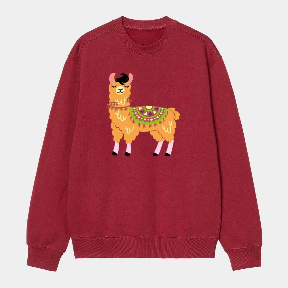 Colorful Llama Standing Still Sweatshirt