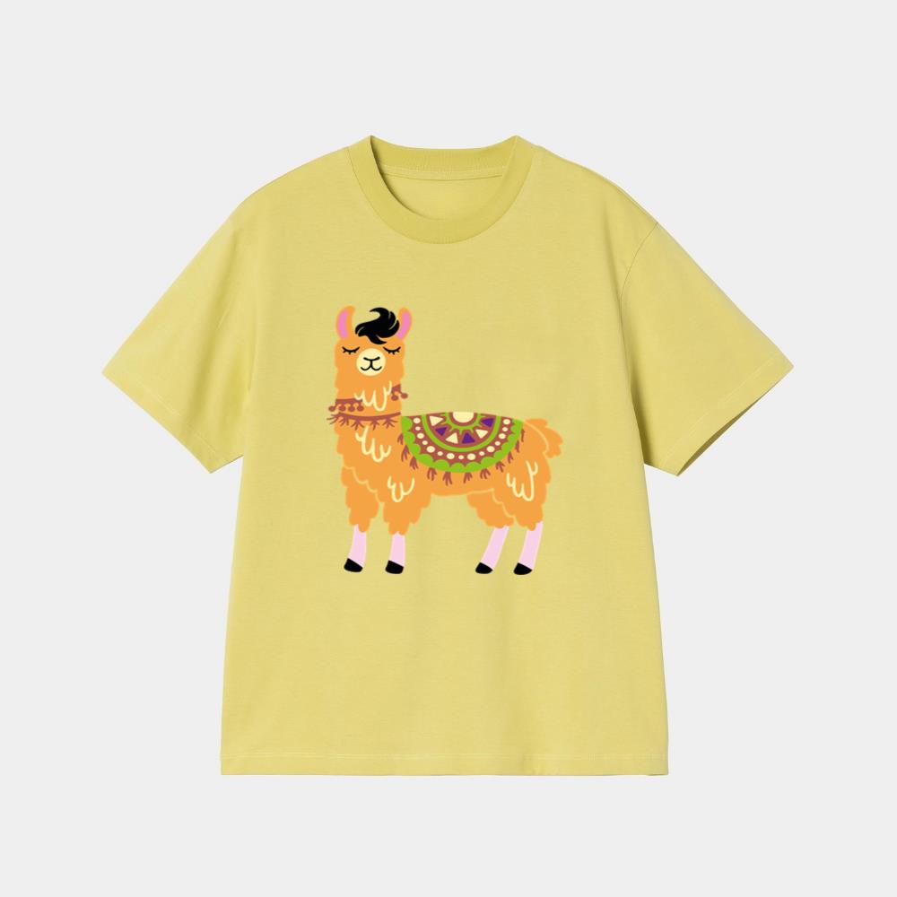 Colorful Llama Standing Still T-Shirt - Image 3