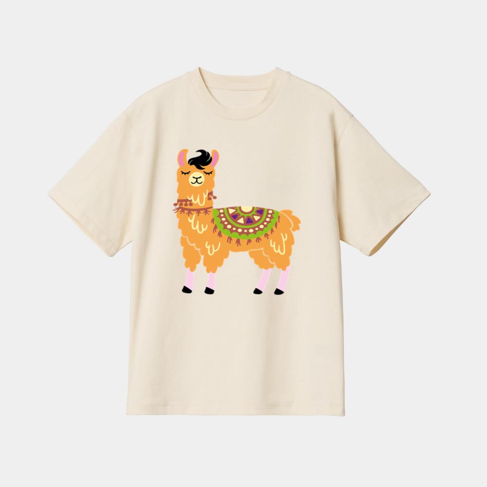 Colorful Llama Standing Still T-Shirt - Image 4