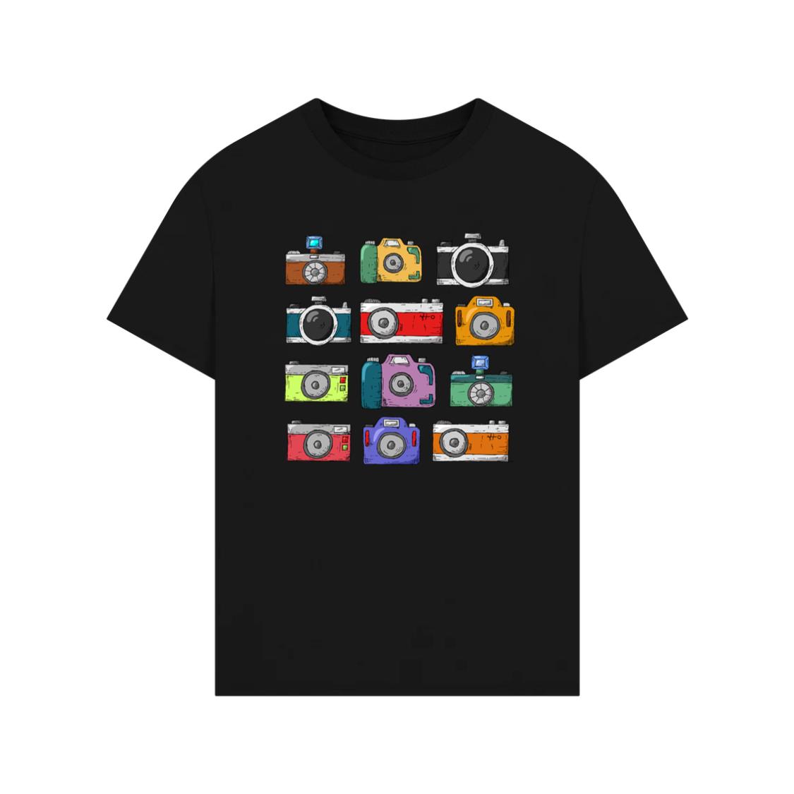Colorful Vintage Cartoon Cameras Set T-Shirt