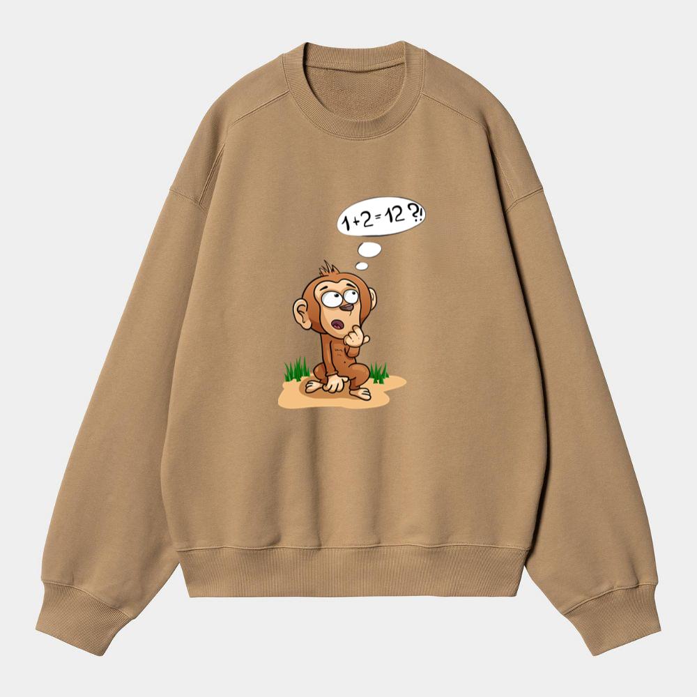 Confused Cartoon Baby Monkey Sweatshirt