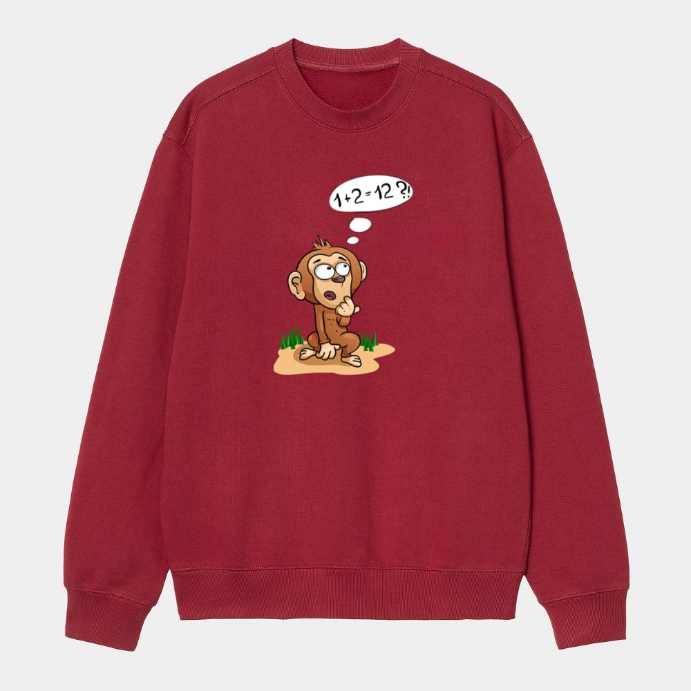 Confused Cartoon Baby Monkey Sweatshirt
