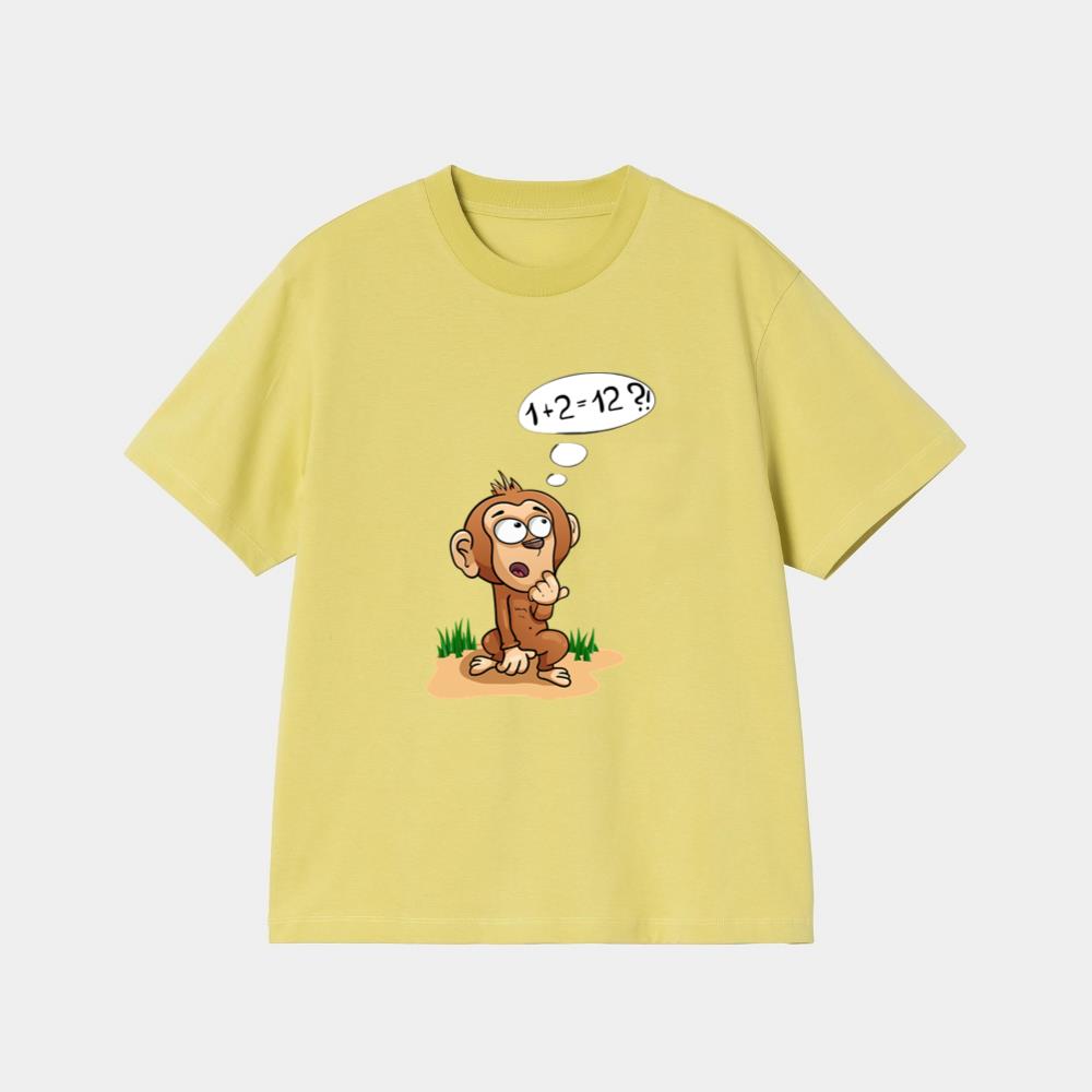 Confused Cartoon Baby Monkey T-Shirt - Image 3