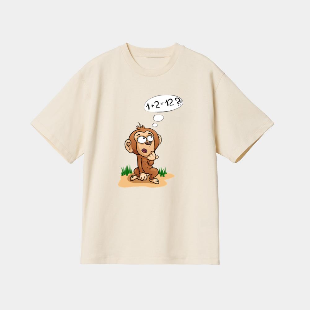 Confused Cartoon Baby Monkey T-Shirt - Image 4