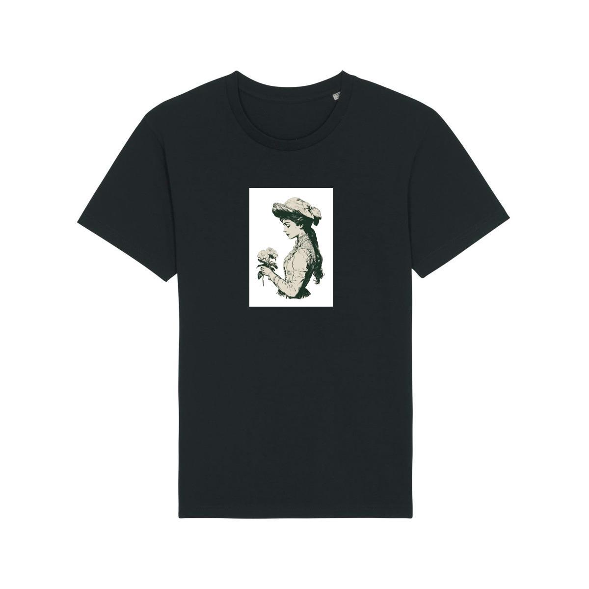 Contemplative Woman with Roses T-Shirts