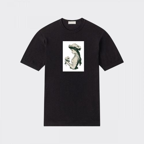 Contemplative Woman with Roses T-Shirts