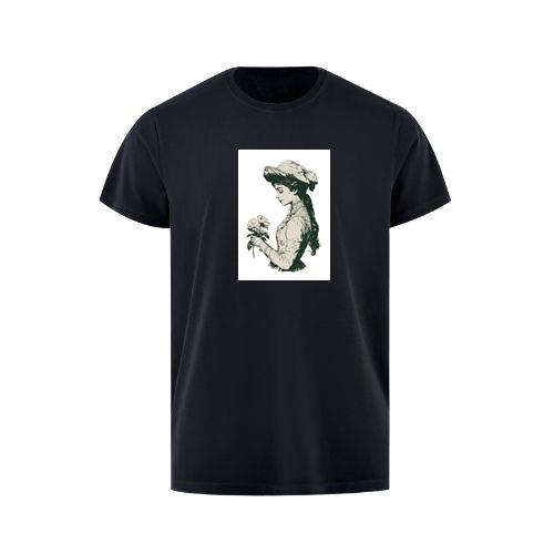 Contemplative Woman with Roses T-Shirts