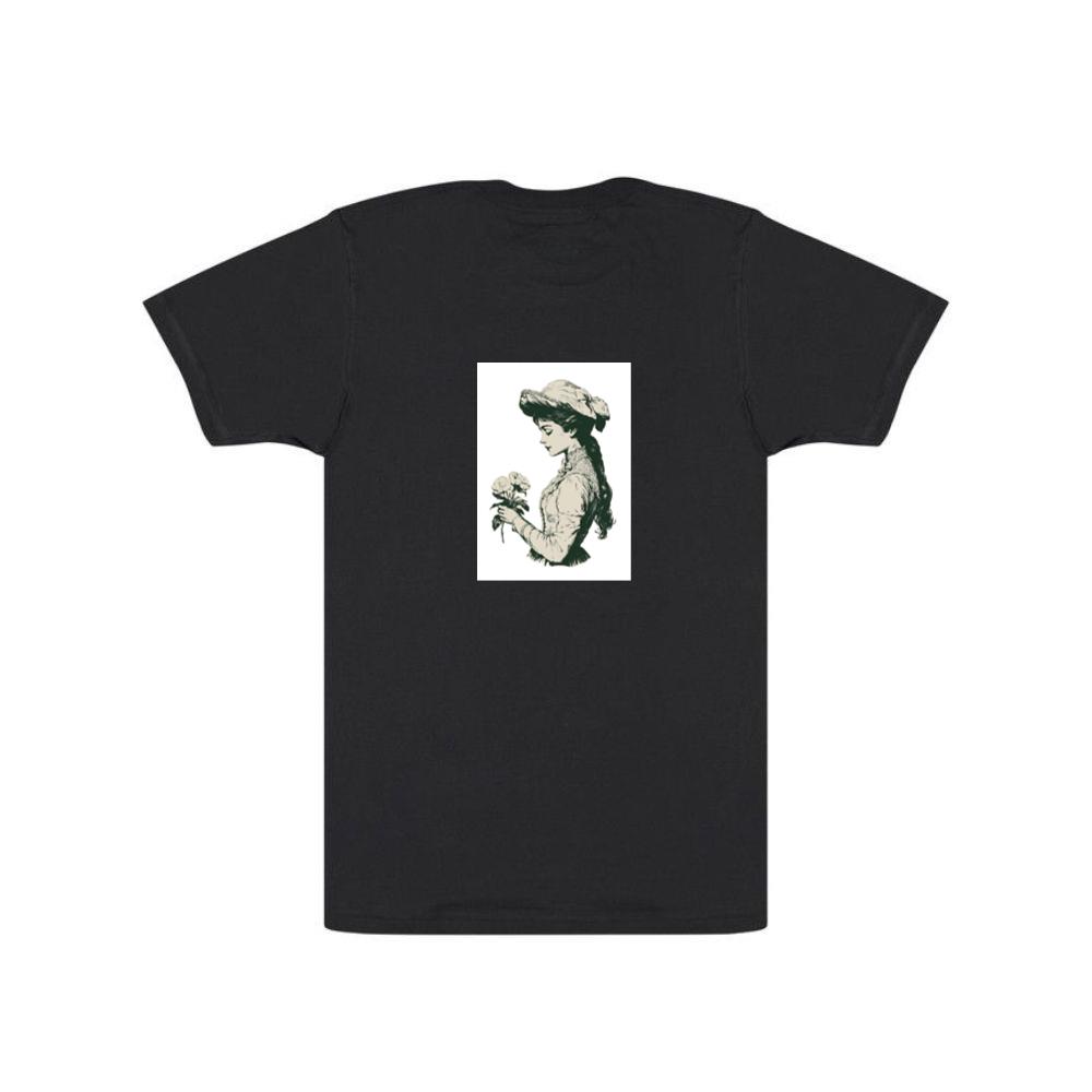 Contemplative Woman with Roses T-Shirts