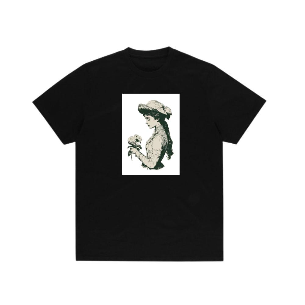 Contemplative Woman with Roses TShirts Tetebi