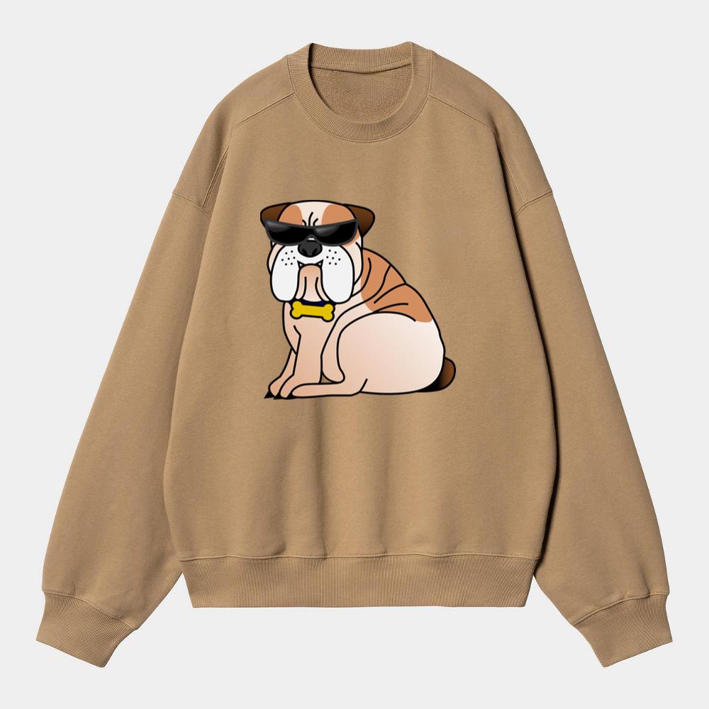 Cool Bulldog Wearing Sunglasses Sweatshirt