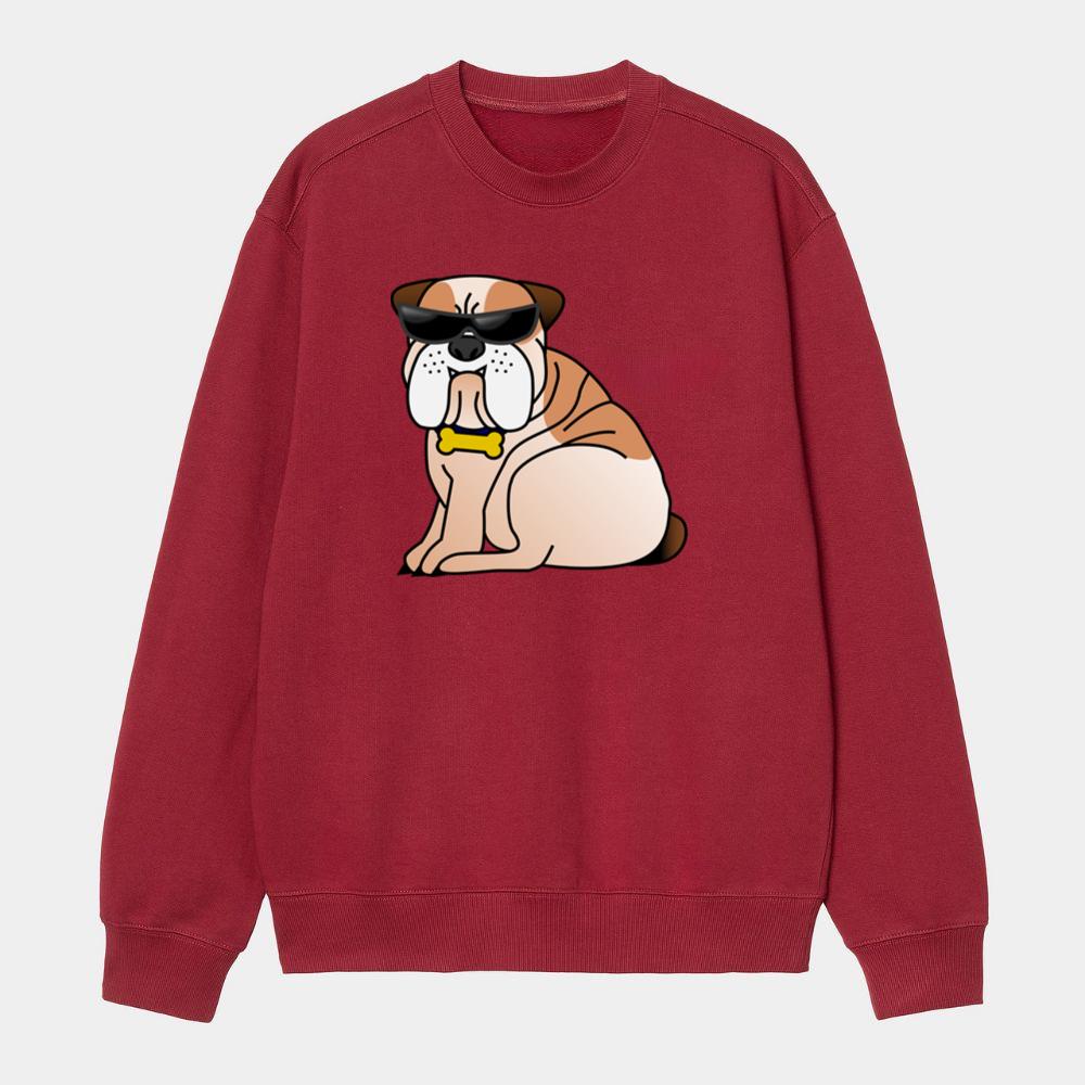 Cool Bulldog Wearing Sunglasses Sweatshirt
