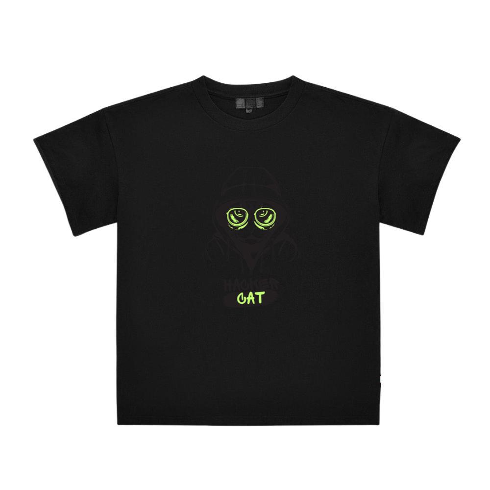 Cool Hacker Cat Graphic Casual Wear Top T-Shirts