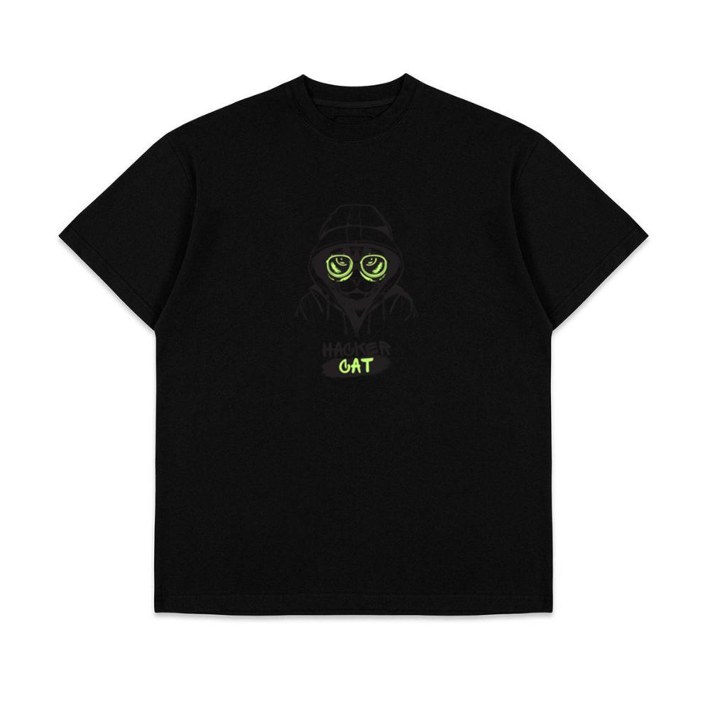 Cool Hacker Cat Graphic Casual Wear Top T-Shirts