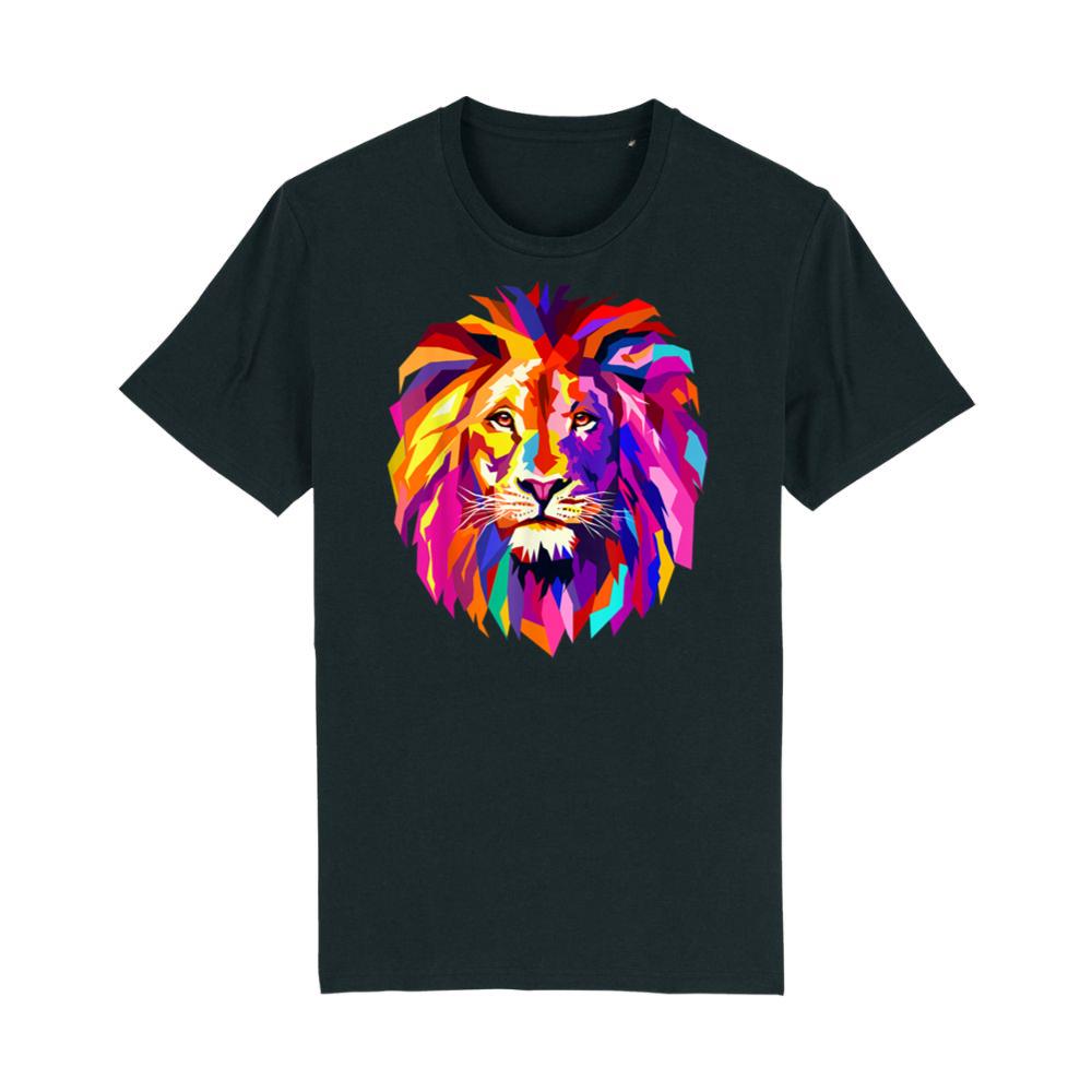 Cool Lion Head Design with Bright Colorful T-Shirt 