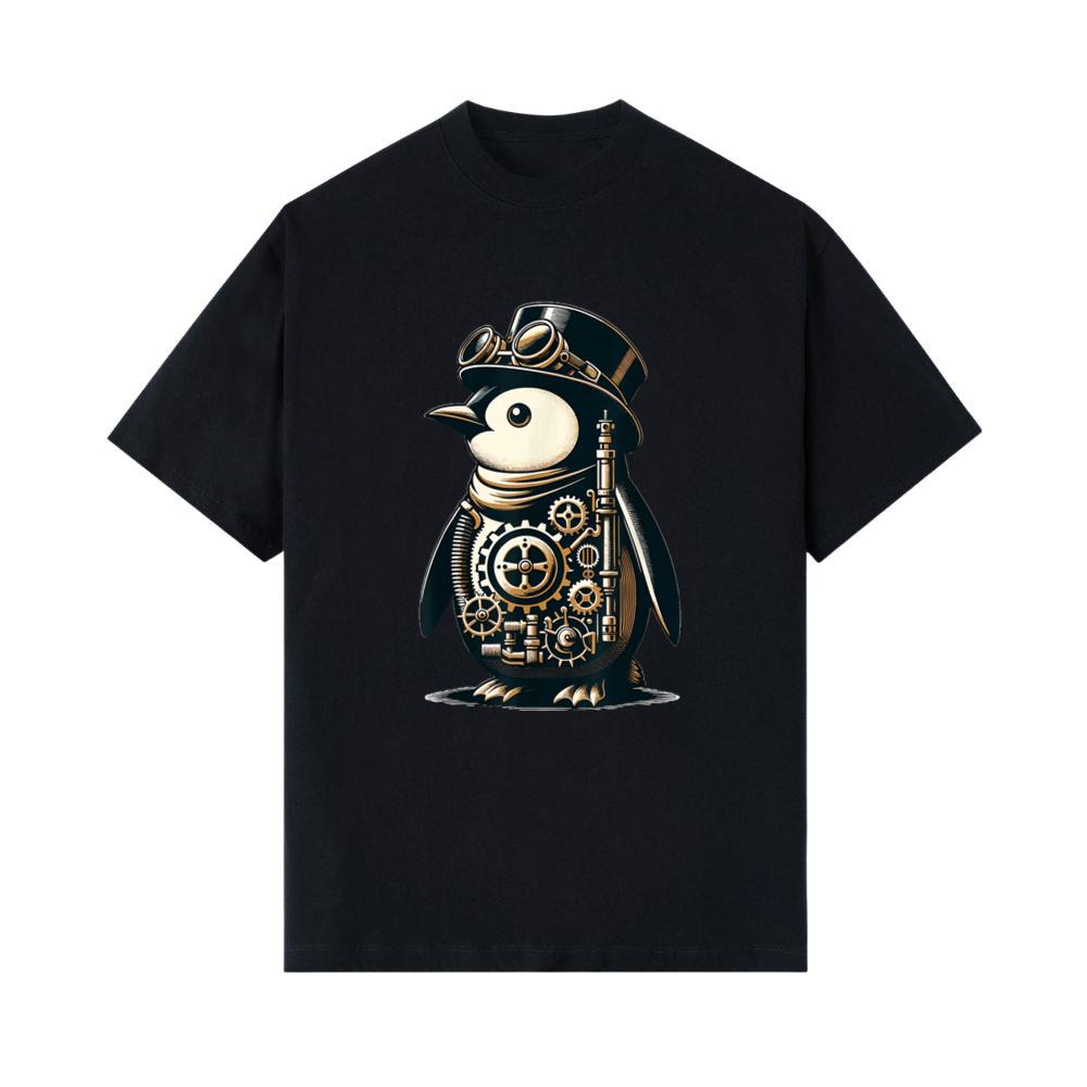 Cool Steampunk Aesthetic Penguin Lover Vintage Penguin T-Shirt
